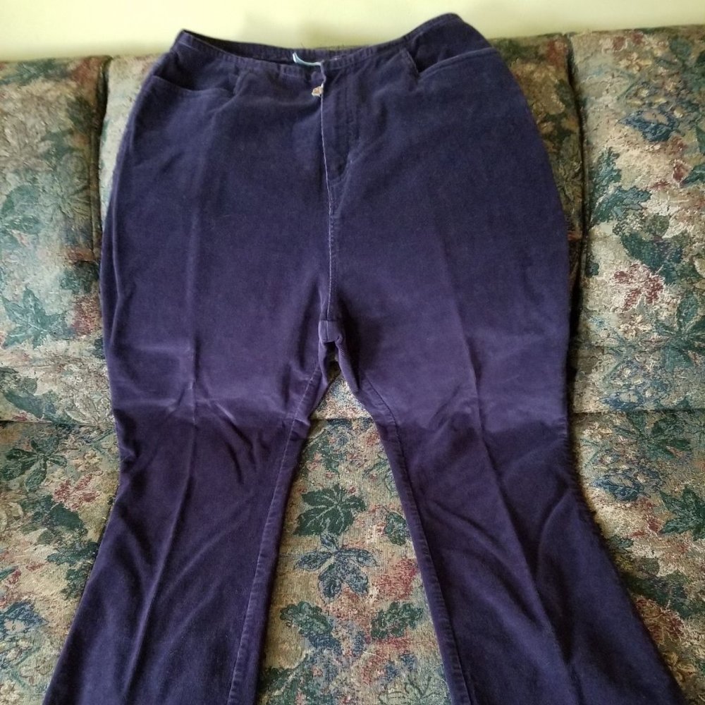 Vintage 90s, needle cord, fine corduroy pants, 4 pockets, L, Fairweather, purple - Picture 3 of 8